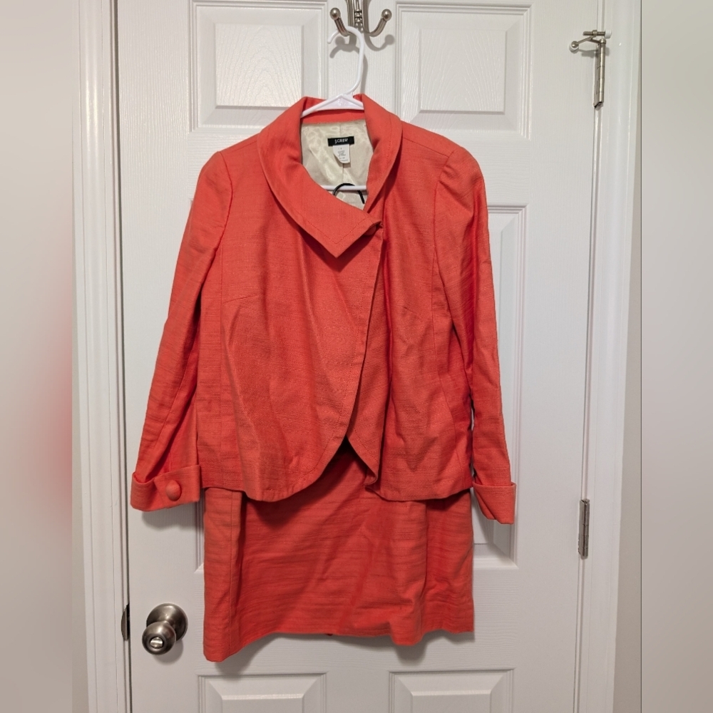 J. Crew, Women's Size 6, Coral, Linen/Cotton Two-Piece Suit, - Picture 8 of 10